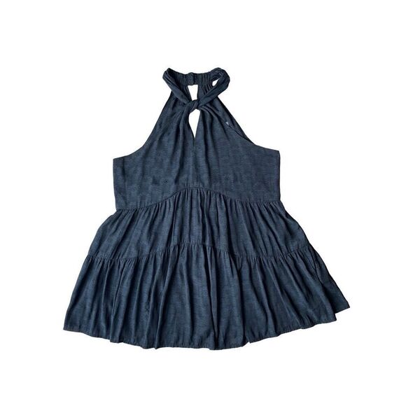 Anthropologie Black Lavinia High Neck Halter Blouse - Picture 6 of 11